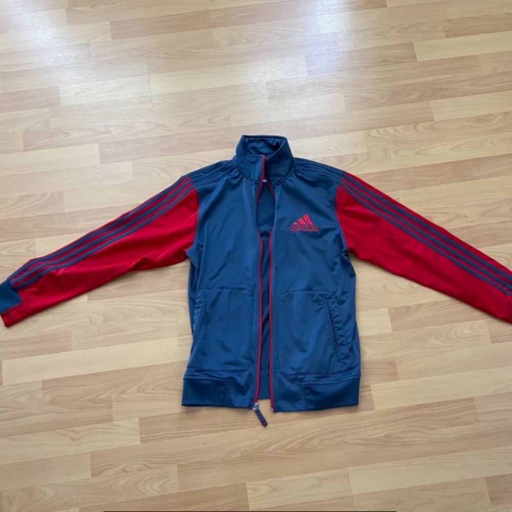 Adidas Red & Grey men’s climalite zip up size M